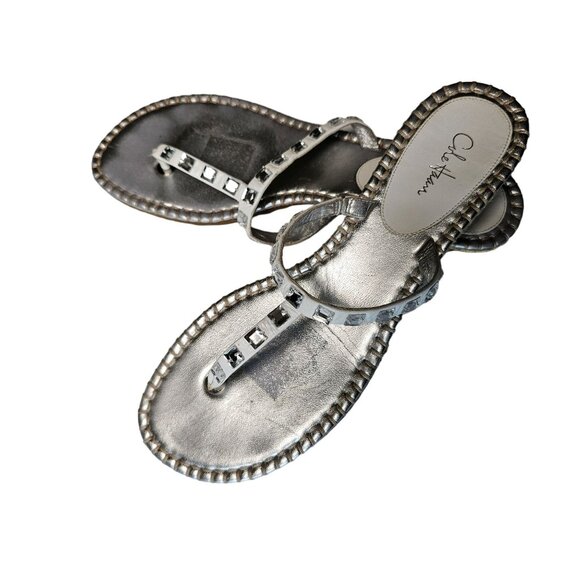 Cole Haan Women's leather silver Embellished Sandals size 9 - Picture 5 of 14